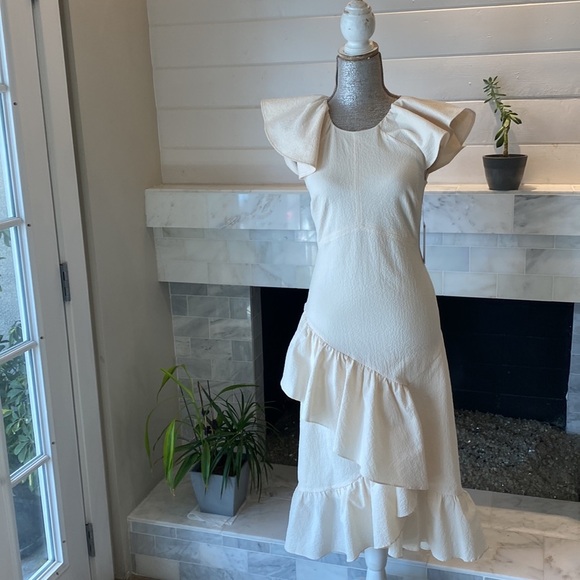 Prose & Poetry Cadence Shell Ruffled Midi Dress Size XS NWT - Picture 4 of 15